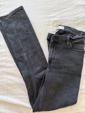 Dark Black/ Grey 90s slim straight ultra high rise Jeans